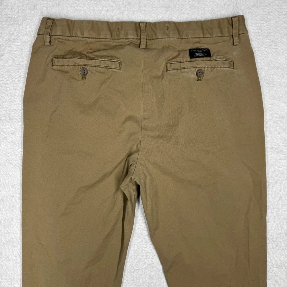Banana Republic Lived In Chino Pants Beige Khaki Slim Fit Men's‎ Size 34x32